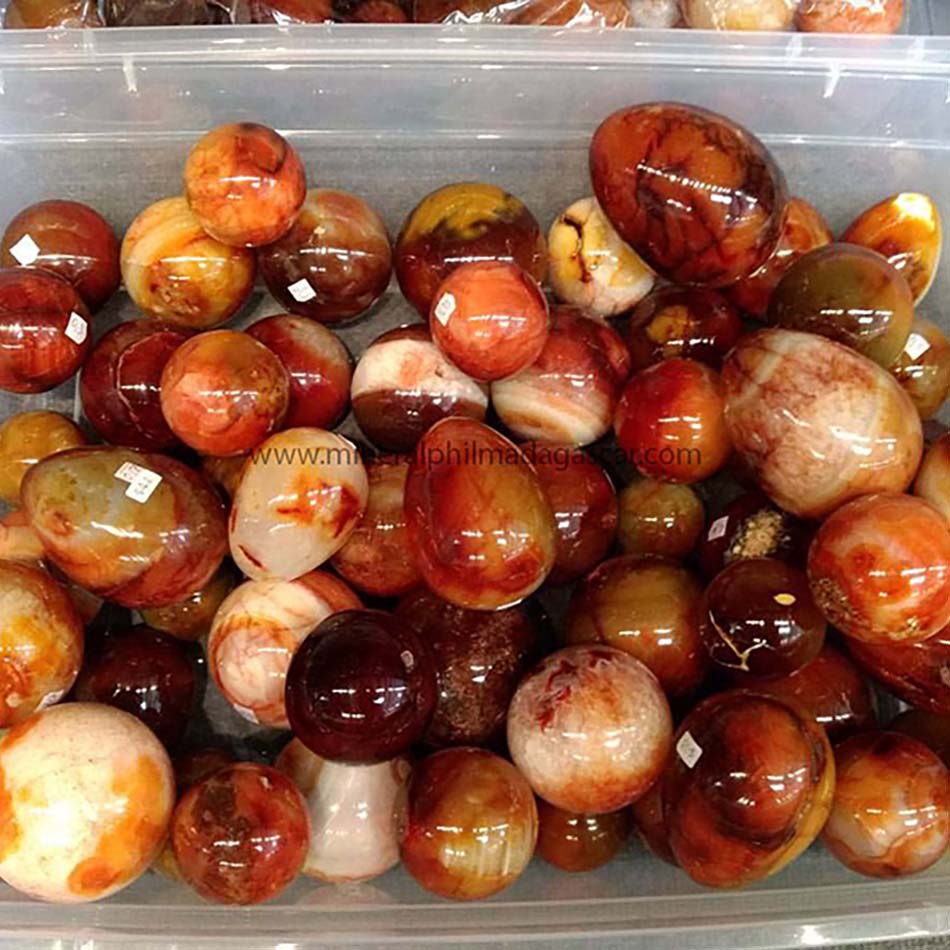 carnelian spheres and eggs